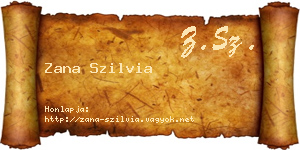 Zana Szilvia névjegykártya